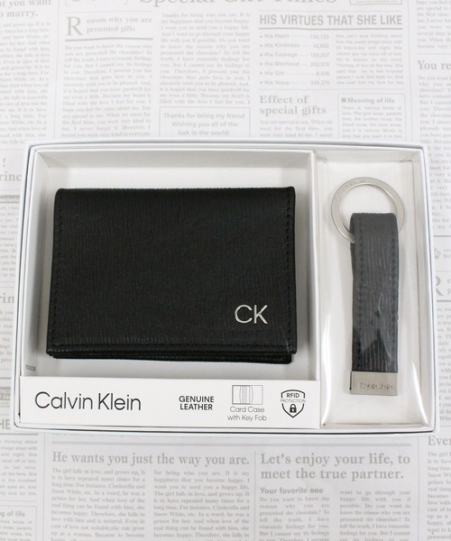 Calvin Klein（カルバン・クライン） 名刺入れ CK ワンポイント レザー
