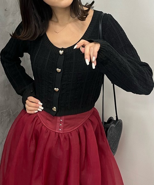 Eimyistoir♥ベルト付きVネックショートカーディガン EIMY ISTOIRE eimy istoire ベルト付きVネックショートカーディガン
