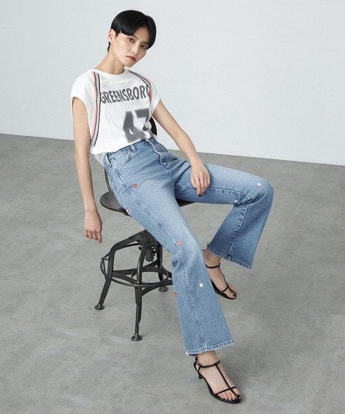 tシャツ WRANGLER/ラングラー リメイク ノースリーブTee ナンバリング レディース Wrangler tシャツ WRANGLER/ラングラー リメイク ノースリーブ