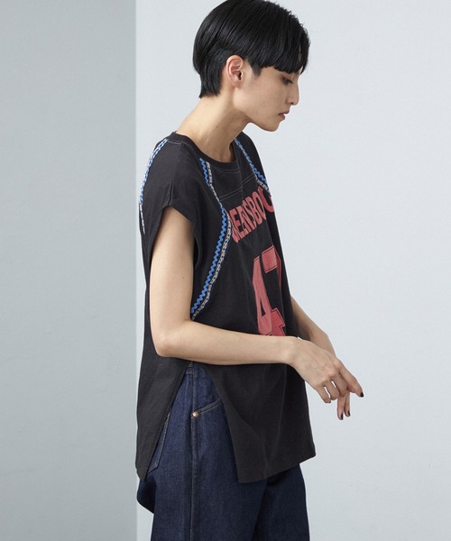 tシャツ WRANGLER/ラングラー リメイク ノースリーブTee ナンバリング レディース Wrangler tシャツ WRANGLER/ラングラー リメイク ノースリーブ
