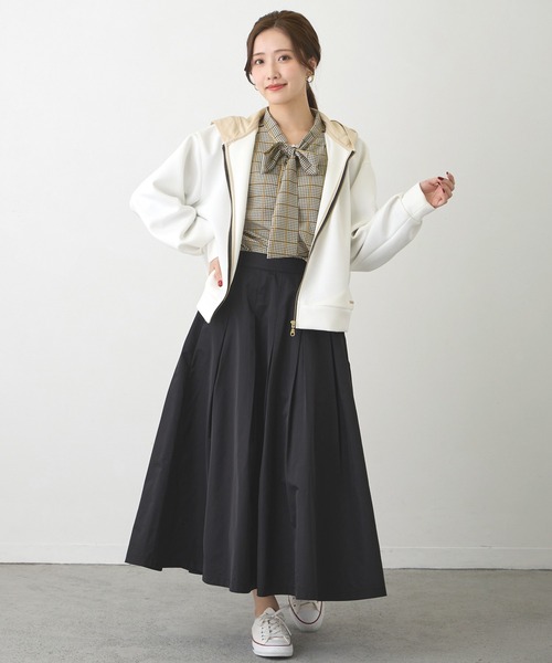 スカート indon NICOLE white スカート タックフレアスカート : ZOZOTOWN Yahoo
