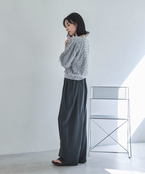 feepur ニット セーター 「ハンドウォッシャブル」フリンジパフ