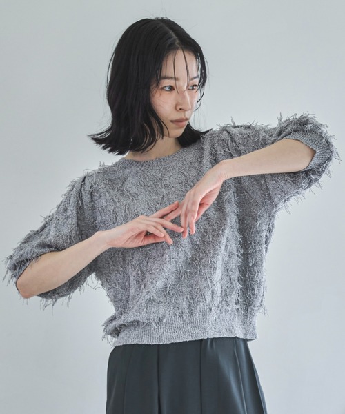 ニット セーター フリンジニットジレ レディース hellam ニット セーター フリンジニットベスト レディース