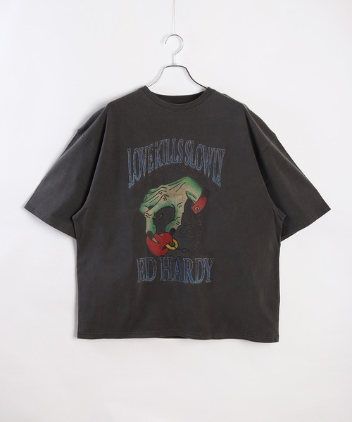 Ed Hardy 半袖Tシャツ 2セット Ed Hardy（エド・ハーディー） tシャツ ピグメント半袖TEE メンズ