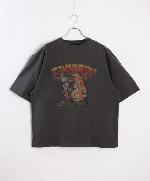 Ed Hardy 半袖Tシャツ 2セット Ed Hardy（エド・ハーディー） tシャツ ピグメント半袖TEE メンズ