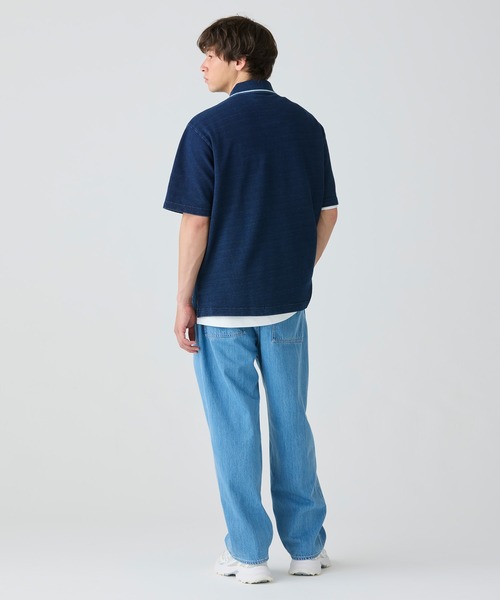 LACOSTE インディゴ ポロシャツ XL LACOSTE｜配色リブニットインディゴポロシャツ | Rakuten