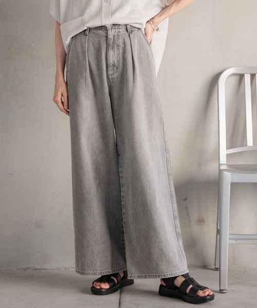 ジーンズ デニム デニムパンツ GOODデニムタックワイドパンツ/115332 レディース | GLOBAL WORK | 05