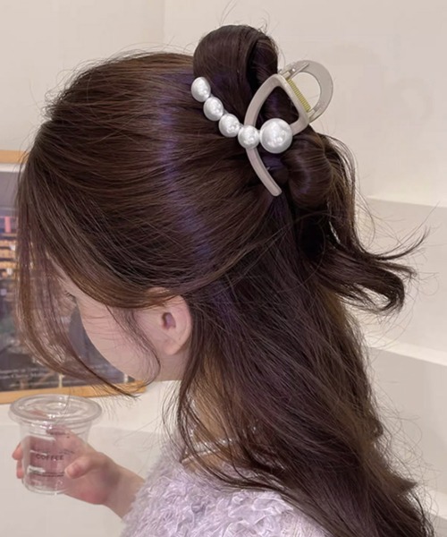 ヘアクリップ レディース ヘアクリップ バンスクリップ パール付き｜zozo｜04