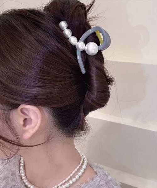 ヘアクリップ レディース ヘアクリップ バンスクリップ パール付き｜zozo｜03