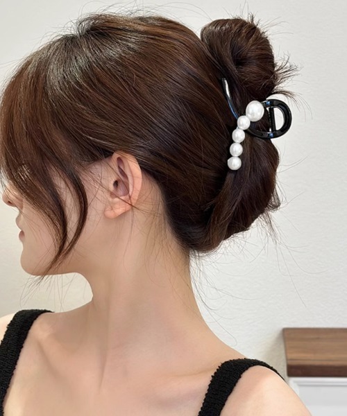 ヘアクリップ レディース ヘアクリップ バンスクリップ パール付き｜zozo｜02