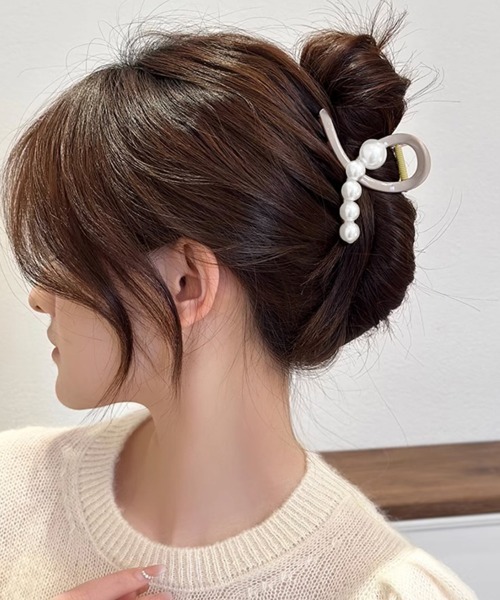acca ヘアクリップ パール付き バンスクリップ miniministore ヘアクリップ バンスクリップ パール付き