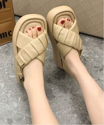 サンダル クロスベルト厚底サンダル レディース : ZOZOTOWN
