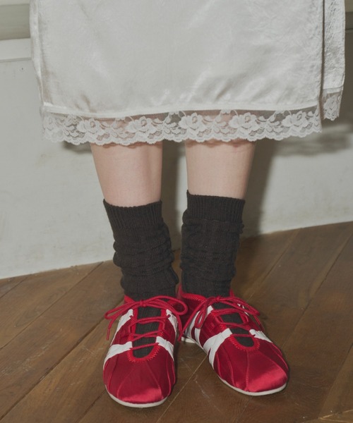 GIUNON スニーカー lace up satin shoes / レースアップサテン