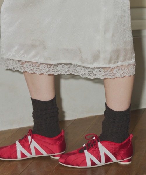 GIUNON スニーカー lace up satin shoes / レースアップサテン