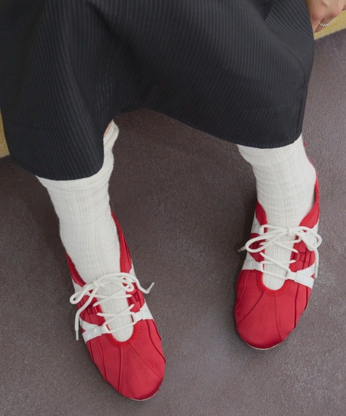 GIUNON スニーカー lace up satin shoes / レースアップサテン