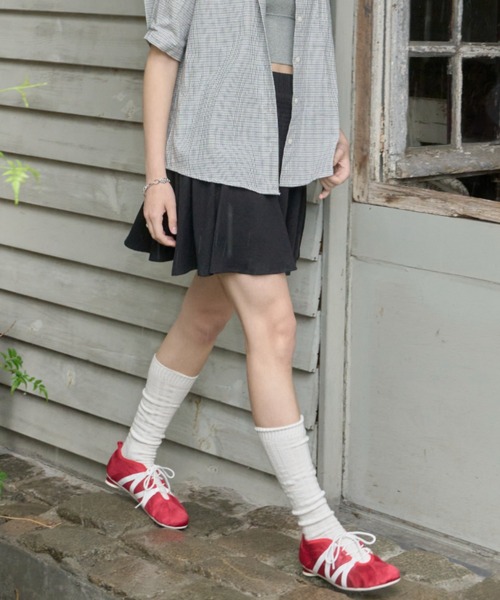 GIUNON スニーカー lace up satin shoes / レースアップサテン
