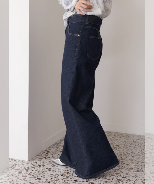 ARMANI JEANS デニムワイドフレアジーンズパンツ インディゴ/VW31 SOMETHING ジーンズ デニム デニムパンツ 「SOMETHING」LISA