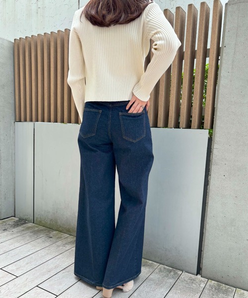 VIS ジーンズ デニム デニムパンツ 「洗える」センタープレス