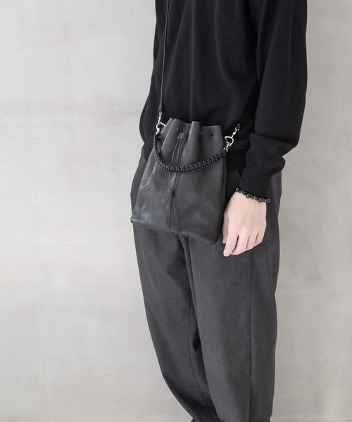 SENTI ショルダーバッグ Dyneema(R) Leather DRAWSTRING 2WAYBAG