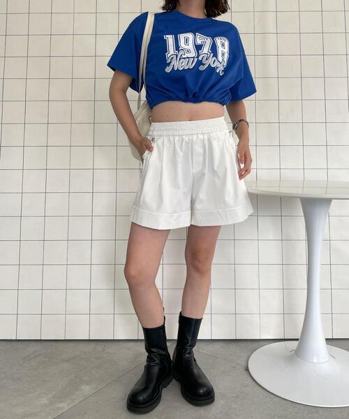 WOND tシャツ NEW YORKロゴプリントショートTシャツ レディース