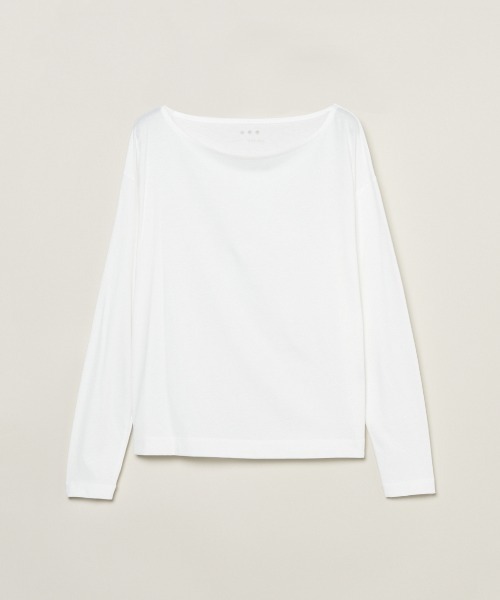 tシャツ サンデッドジャージー ボートネックロングTシャツ レディース