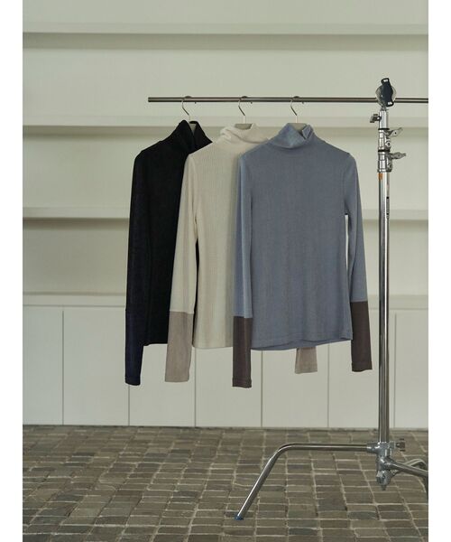 ELENDEEK tシャツ ストライプベロアカットソー レディース