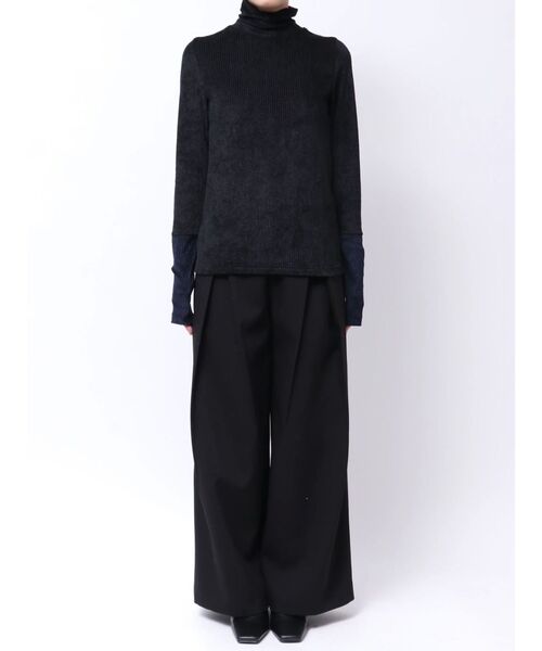ELENDEEK tシャツ ストライプベロアカットソー レディース