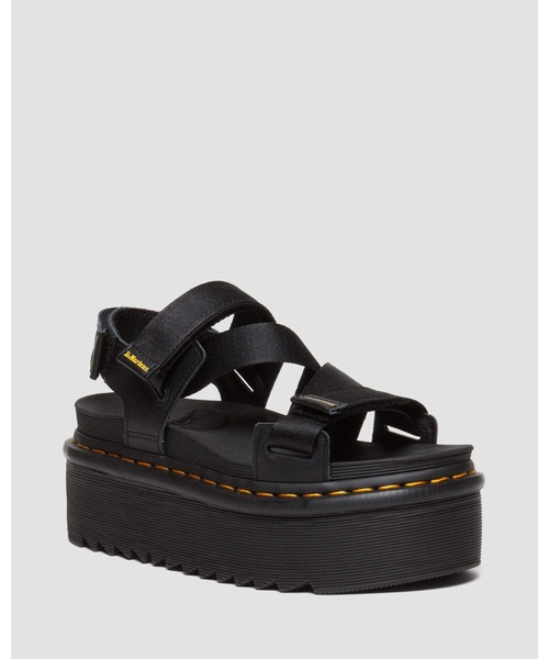 女性が喜ぶ♪ 「Dr. Dr.Martens Martens」 ブラック UK4 フラットサンダル 靴