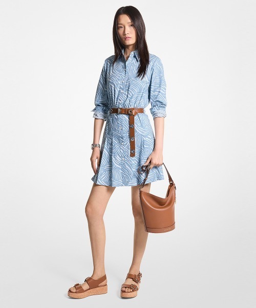 MICHAEL KORS ワンピース ゼブラ プリント ストレッチ コットン