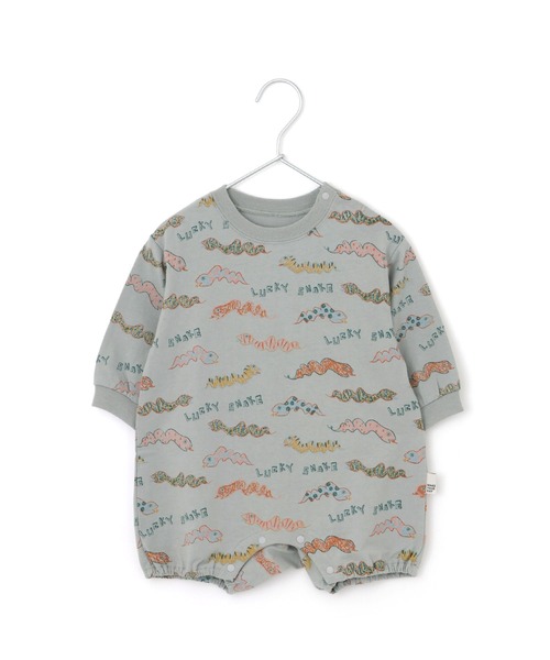MAKE YOUR DAY ベビー服 ロンパース ヘビヘビ総柄長袖ロンパース