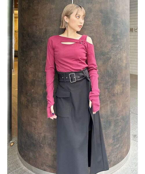 MURUA（ムルーア） スカート ワイドベルトラップスカート : ZOZOTOWN