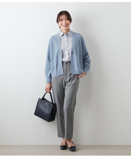 ニット セーター ウールカシミヤ Vネックショートカーディガン レディース NEWYORKER ニット セーター ウールカシミヤ Vネックショート
