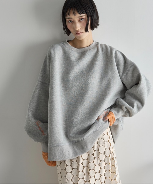 トップス レタートレーナー ストリート レタリング ルーズフィット プルオーバー トレーナー スウェット 袖あり 長袖 ドロップショルダー ラウンドネック t908-1.jpg