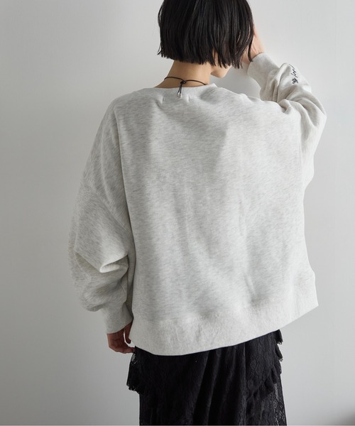 THE Yon トレーナー スウェット レタリング刺繍ルーズフィット