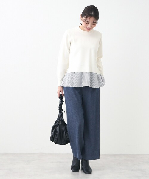 tシャツ 「春SALE／E‐QUALITY」異素材ドッキングプルオーバー レディース Reflect tシャツ 「春SALE／E‐QUALITY」異素材ドッキングプル