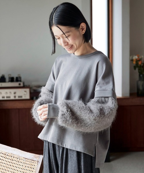 トレーナー スウェット サニークラウズ　冬毛の生えたトレーナー レディース Sunny clouds トレーナー スウェット サニークラウズ 冬毛の生え