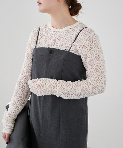 IENA tシャツ 「WEB限定/追加5」ペイズリー ストレッチレース