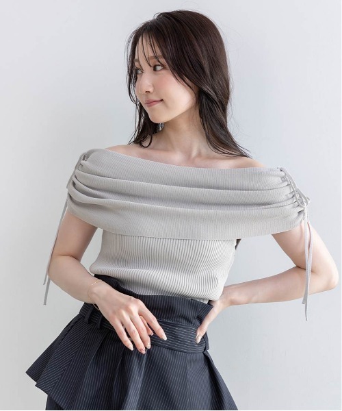 ランダ RANDA リボンモチーフニット （GRAY） - ファッション