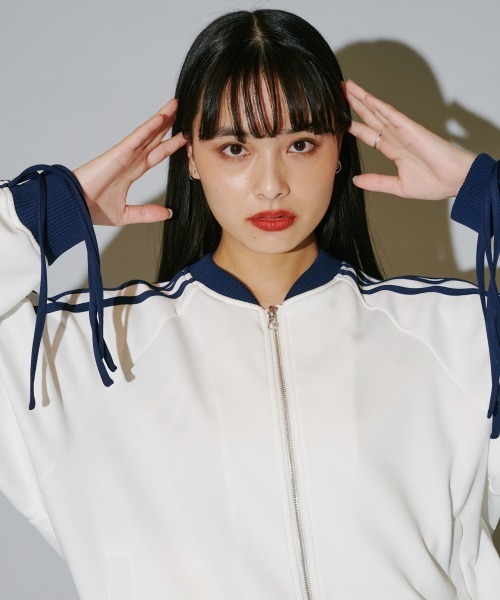 terrace ジャージ ラインリボンジャージブルゾン レディース