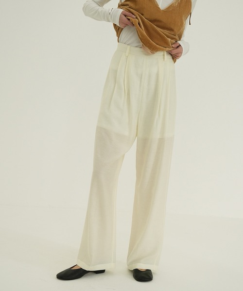 CLANE（クラネ） ワイドパンツ パンツ SHEER STRAIGHT PANTS