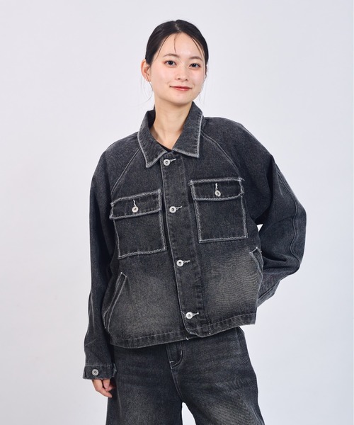 CIASU デニムジャケット gジャン ギザステッチウォッシュドデニム
