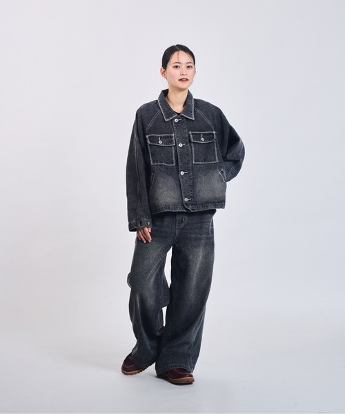 CIASU デニムジャケット gジャン ギザステッチウォッシュドデニム CIASU デニムジャケット gジャン ギザステッチウォッシュドデニム