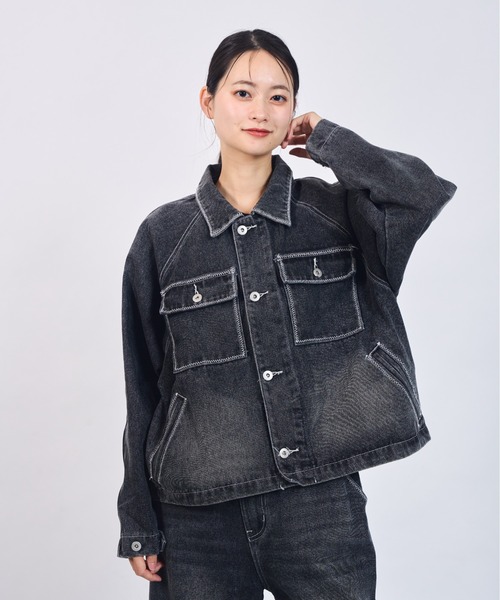 CIASU デニムジャケット gジャン ギザステッチウォッシュドデニム