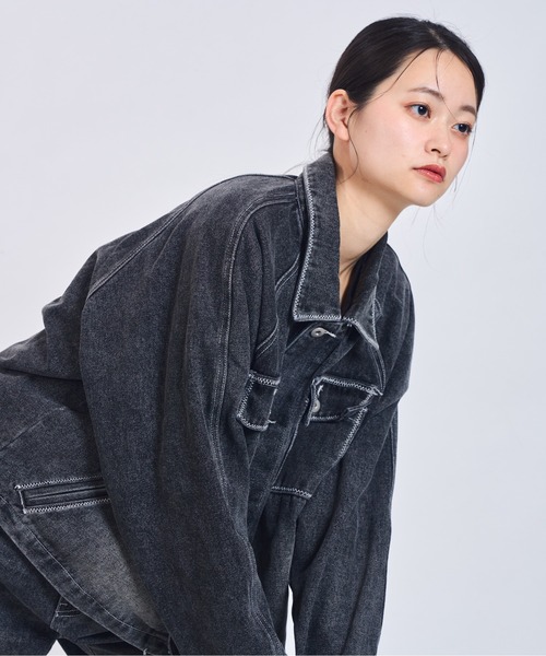 デニムジャケット Gジャン S CIASU デニムジャケット gジャン ギザステッチウォッシュドデニム