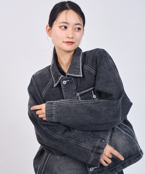 CIASU デニムジャケット gジャン ギザステッチウォッシュドデニム