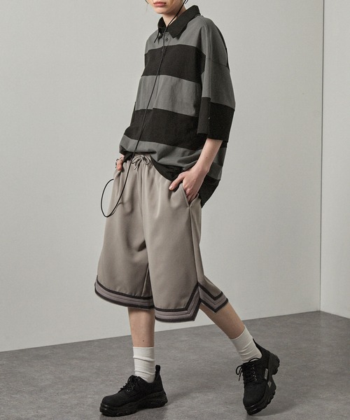 ⭐︎新年セール⭐︎alexanderWang ブルーボーダーラガーシャツ BIG BORDER RUGGER SHIRT/ビッグボーダーラガーシャツ｜MEN