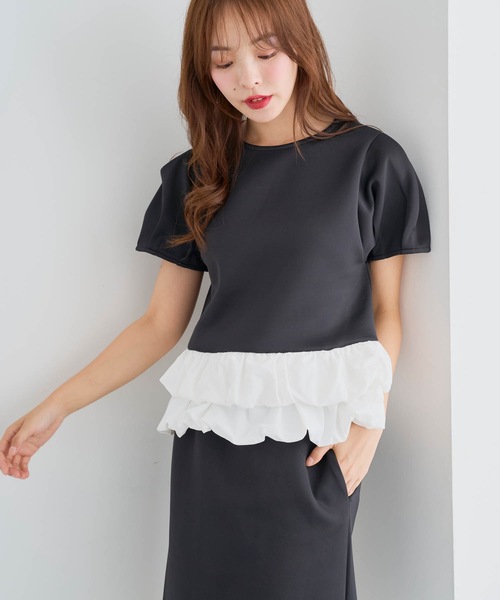 Myu tシャツ 裾バルーンペプラムトップス レディース : ZOZOTOWN
