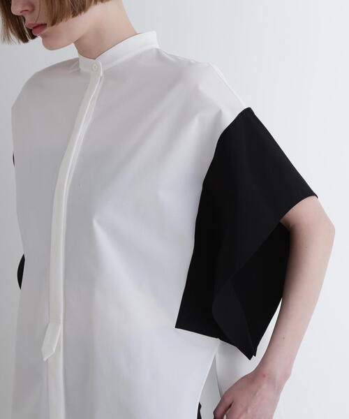 LE PHIL ブラウス シャツ SOLOTEXツイルバイカラーブラウス