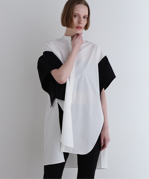 ブラウス シャツ Bicolor shirt　　バイカラーシャツ レディース COO+i ブラウス シャツ 配色バイカラーブラウス レディース