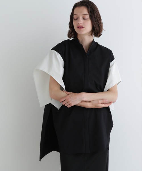 ブラウス シャツ Bicolor shirt　　バイカラーシャツ レディース COO+i ブラウス シャツ 配色バイカラーブラウス レディース